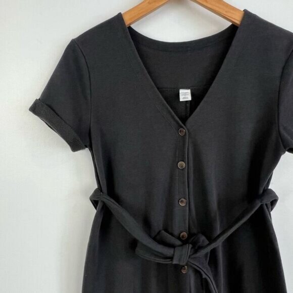 Maternity Utility Sweat Jumpsuit Gray Grey Size Small One Piece Belt so Cozy - Picture 9 of 9